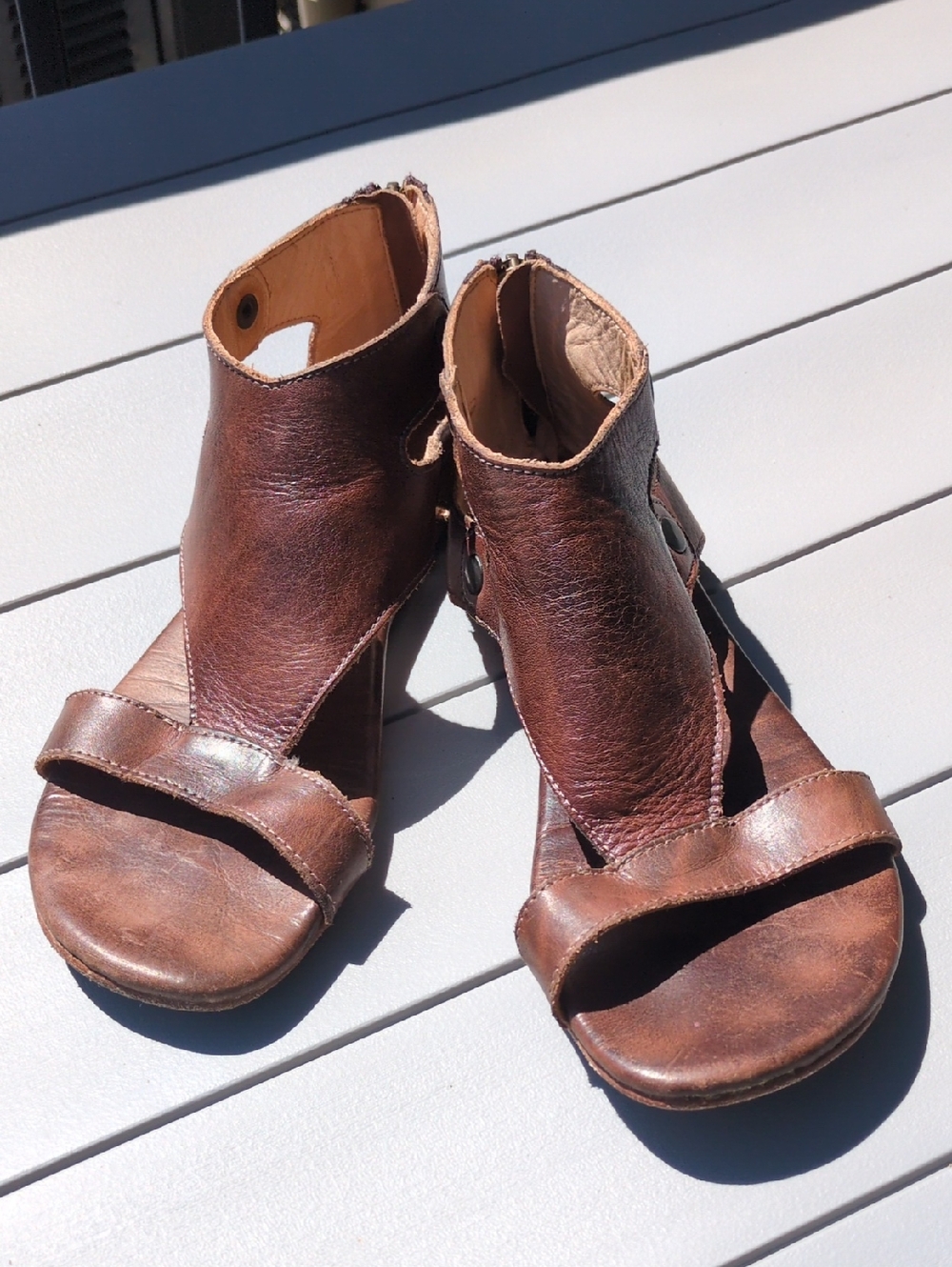 BED|STU Soto Brown Leather Sandals Size 8